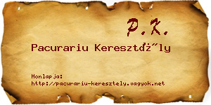 Pacurariu Keresztély névjegykártya